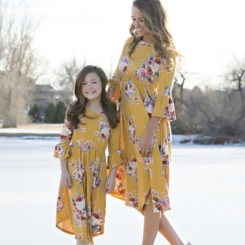 USA Mother and Daughter Casual Boho Formal Maxi Dress Mommy\u0026Me Matching Outfits  Dresses Girls' Clothing (Sizes 4 \u0026 Up)