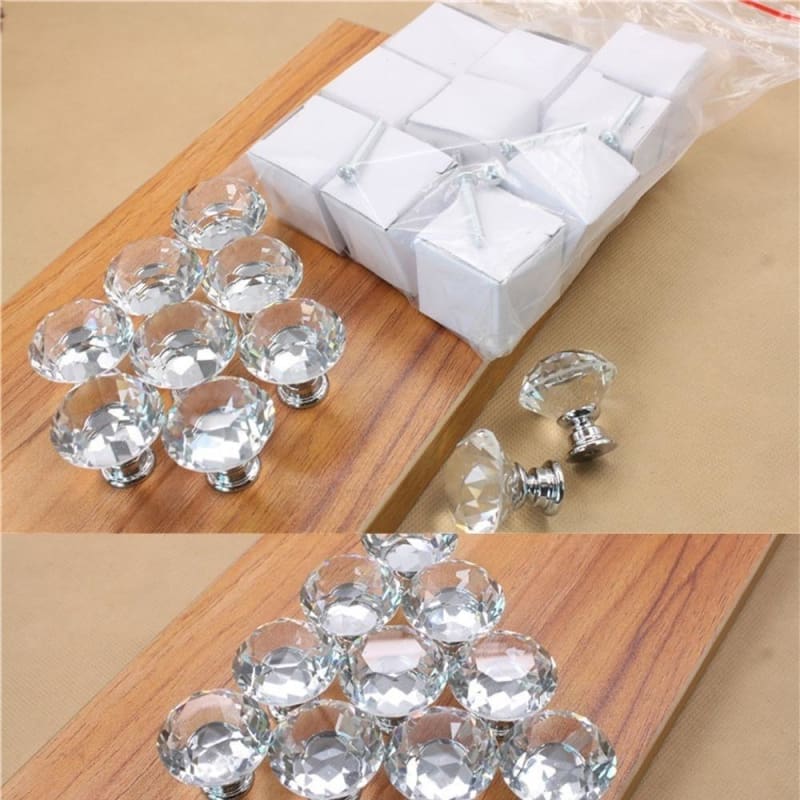 Sparkly Clear Screw Dresser Handles Cabinet Handles Diameter 40mm