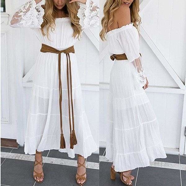 Women Summer Boho Long Maxi Dress Evening Cocktail Party Beach