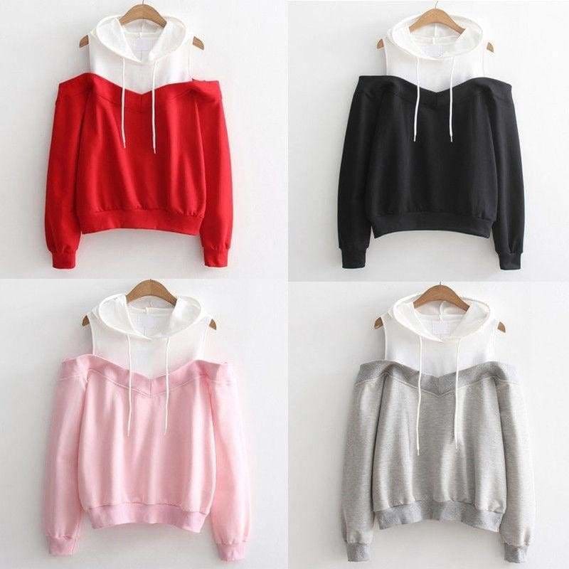 off the shoulder hoodies