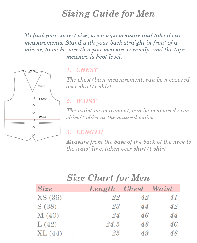 SIZE GUIDE - MEN – gandhi.surabhi