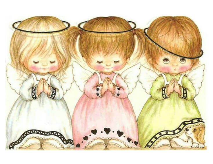 Three Little Angel Girls Praying | 5D Diamond Painting Kits | OLOEE