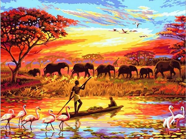 Africa Sunset Landscape | 5D Diamond Painting Kits | OLOEE
