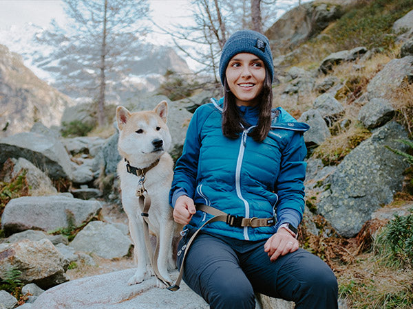 Shiba Inu Hiking with Hands Free Dog Leash