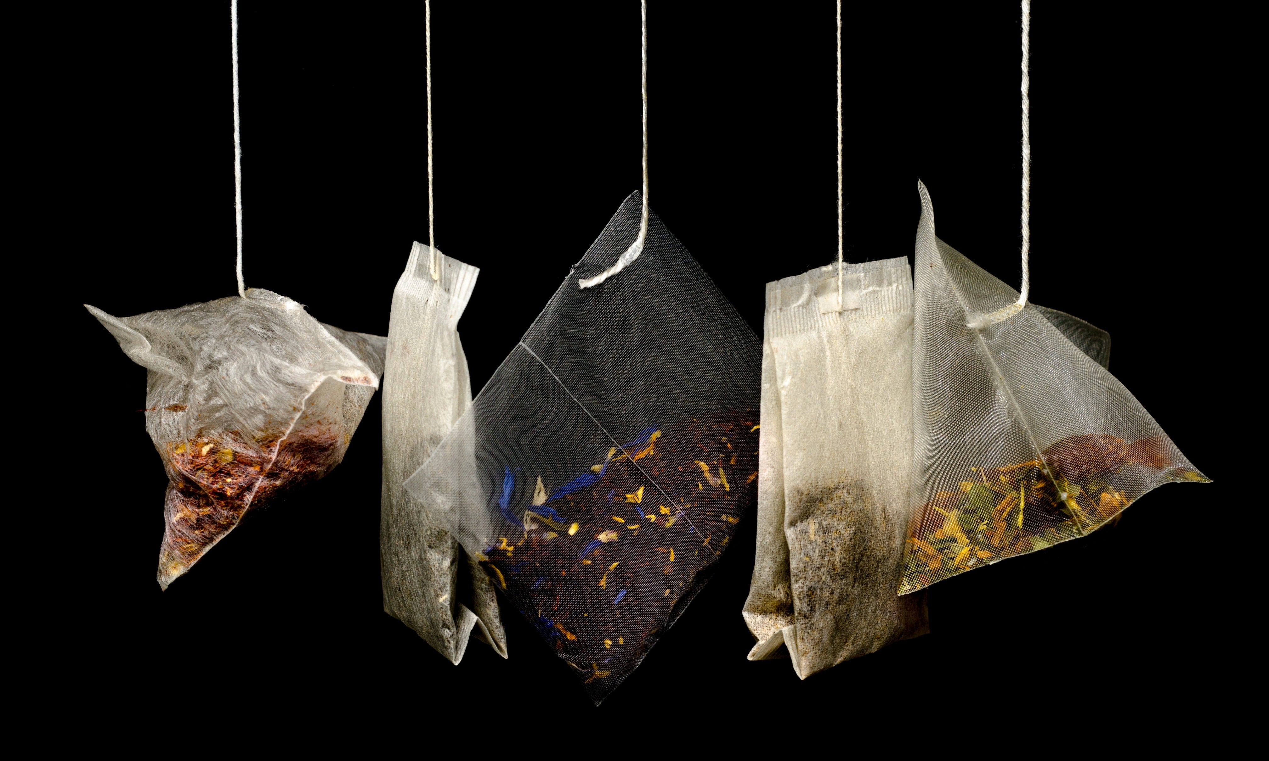 Different shapes of teabags