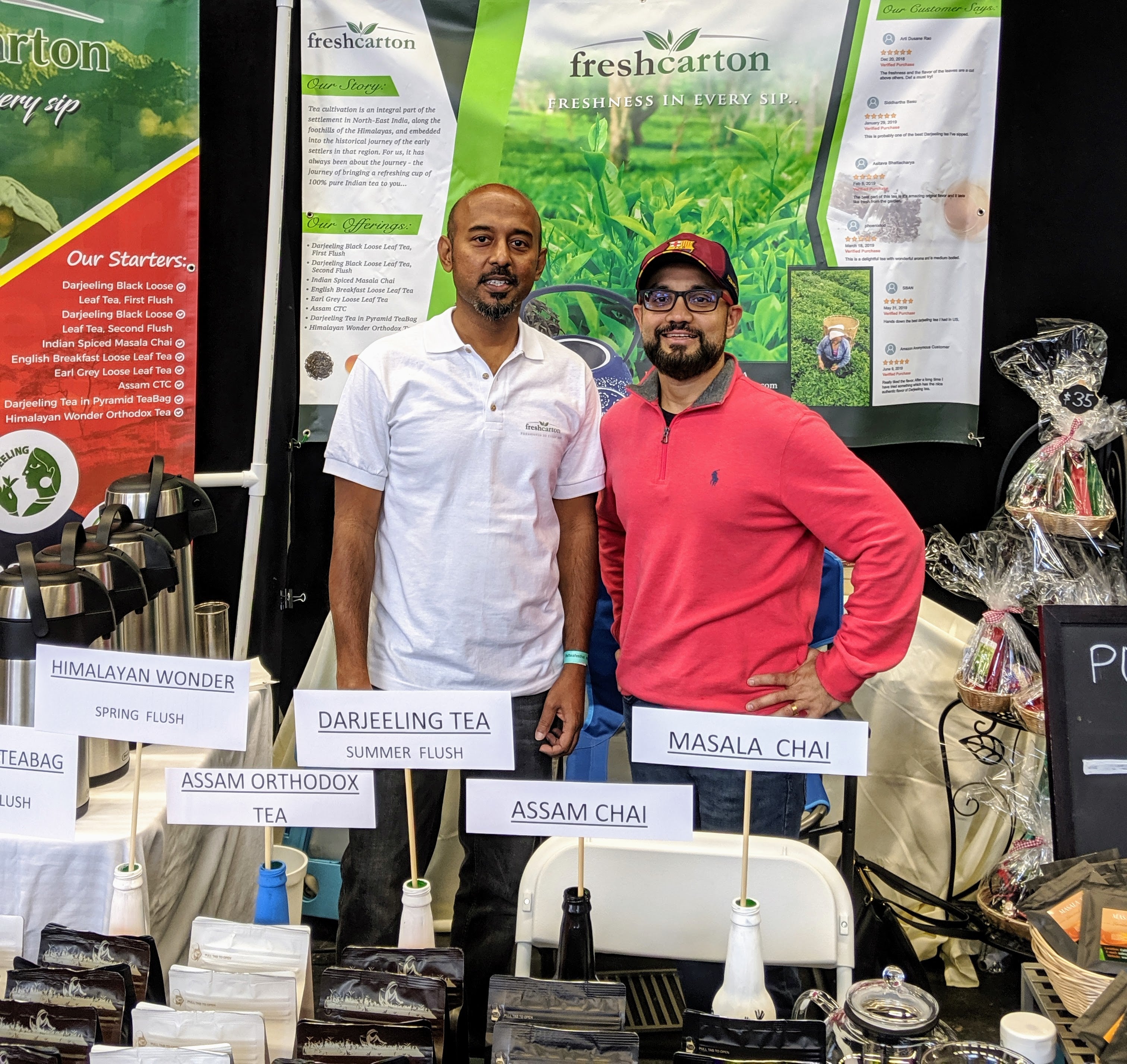 Our founders, Das and Dipan at the San Francisco Tea Festival at the Freshcarton stall!