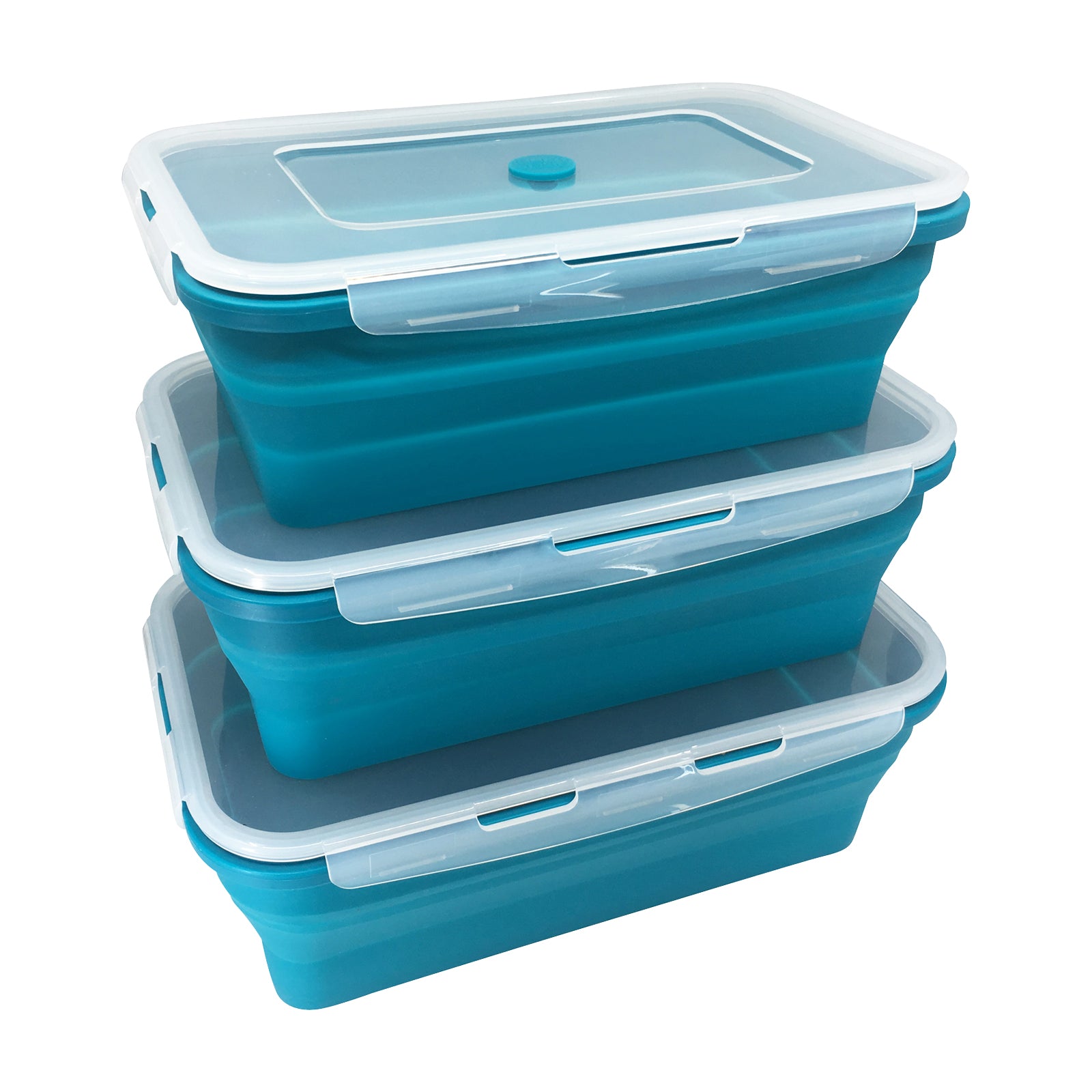 Buy Flat Stacks Collapsible Silicone Food Storage Containers - Flat ...