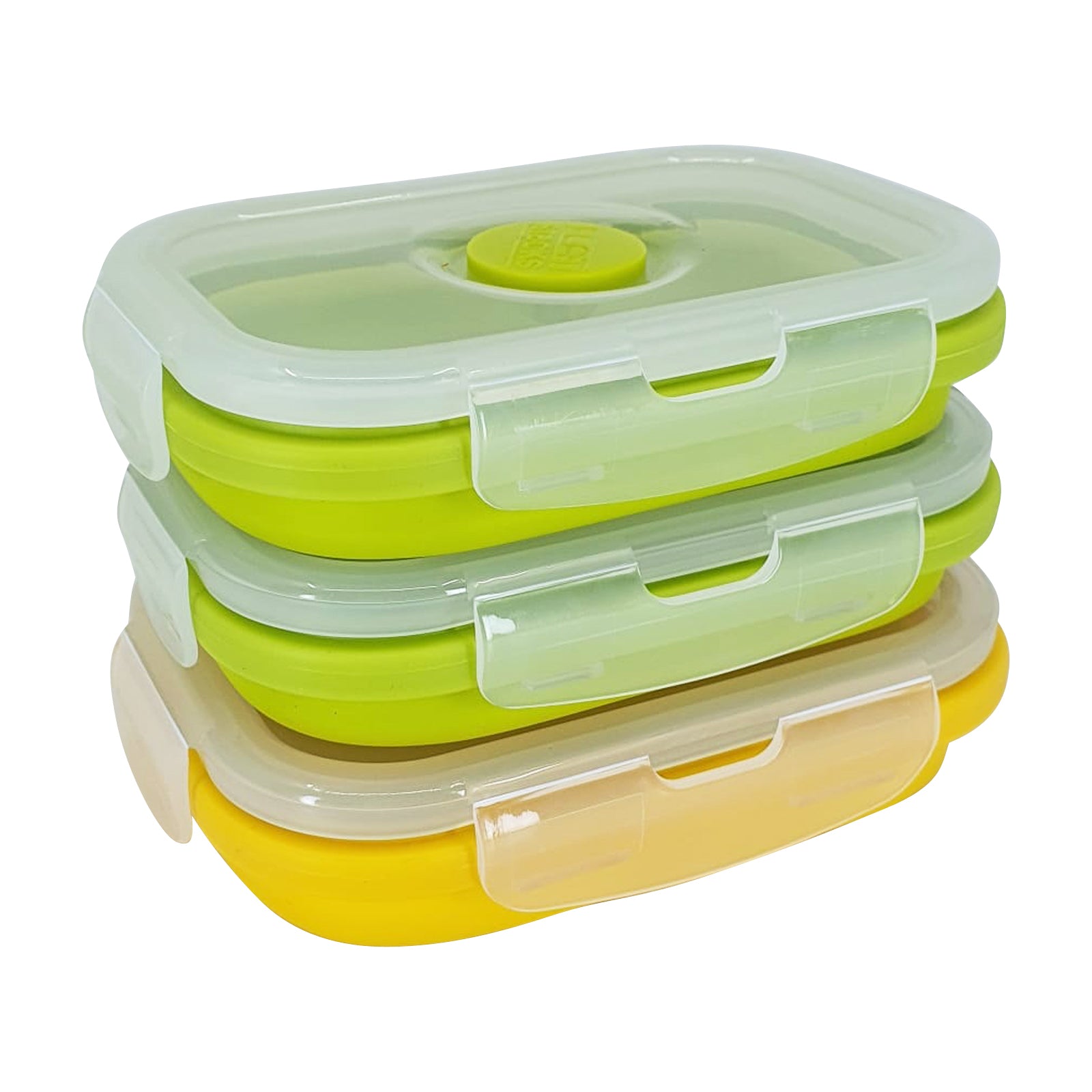 Buy Flat Stacks Collapsible Silicone Food Storage Containers - Flat ...