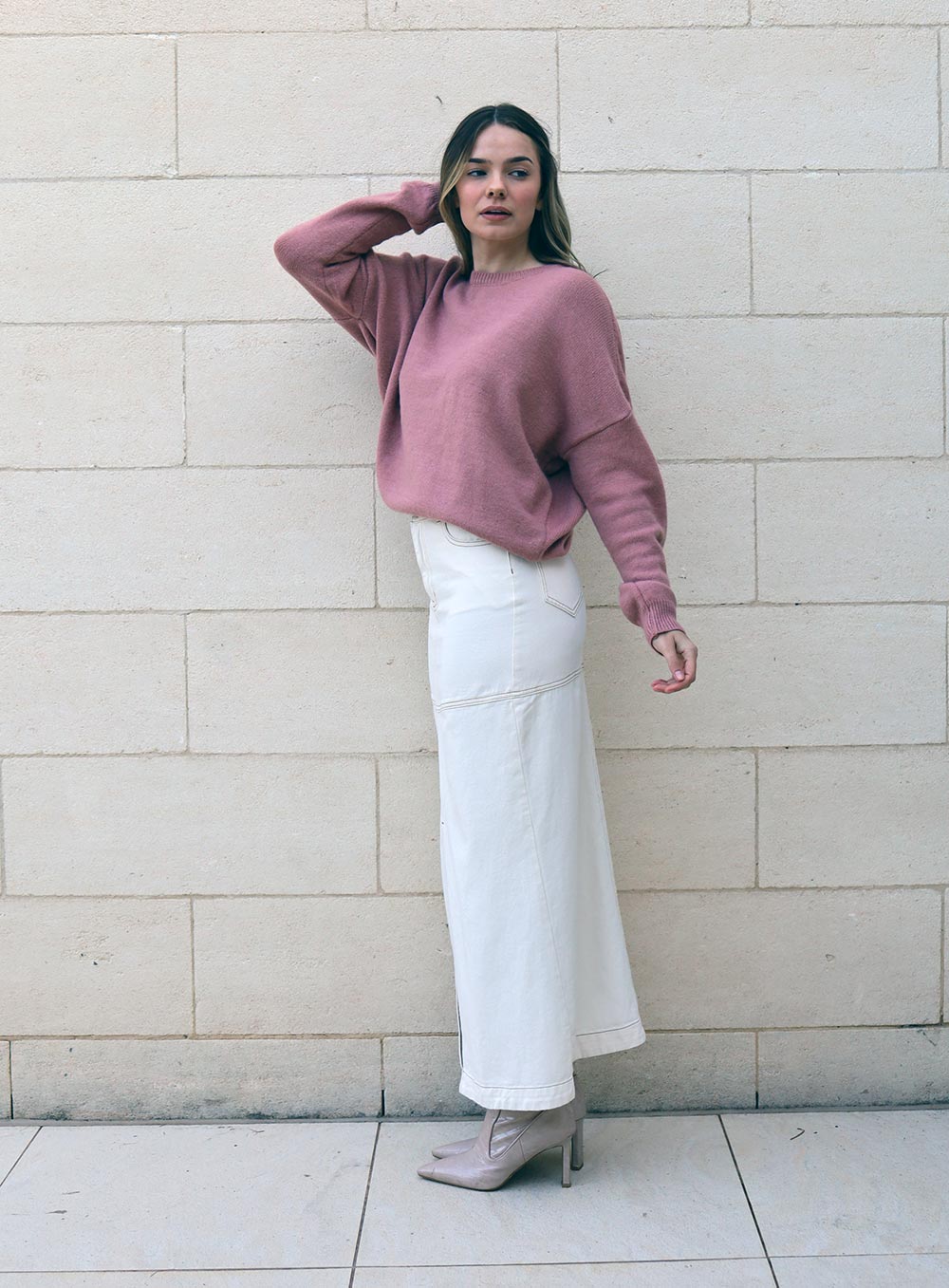 Grace Essential Knit Jumper-BLUSH