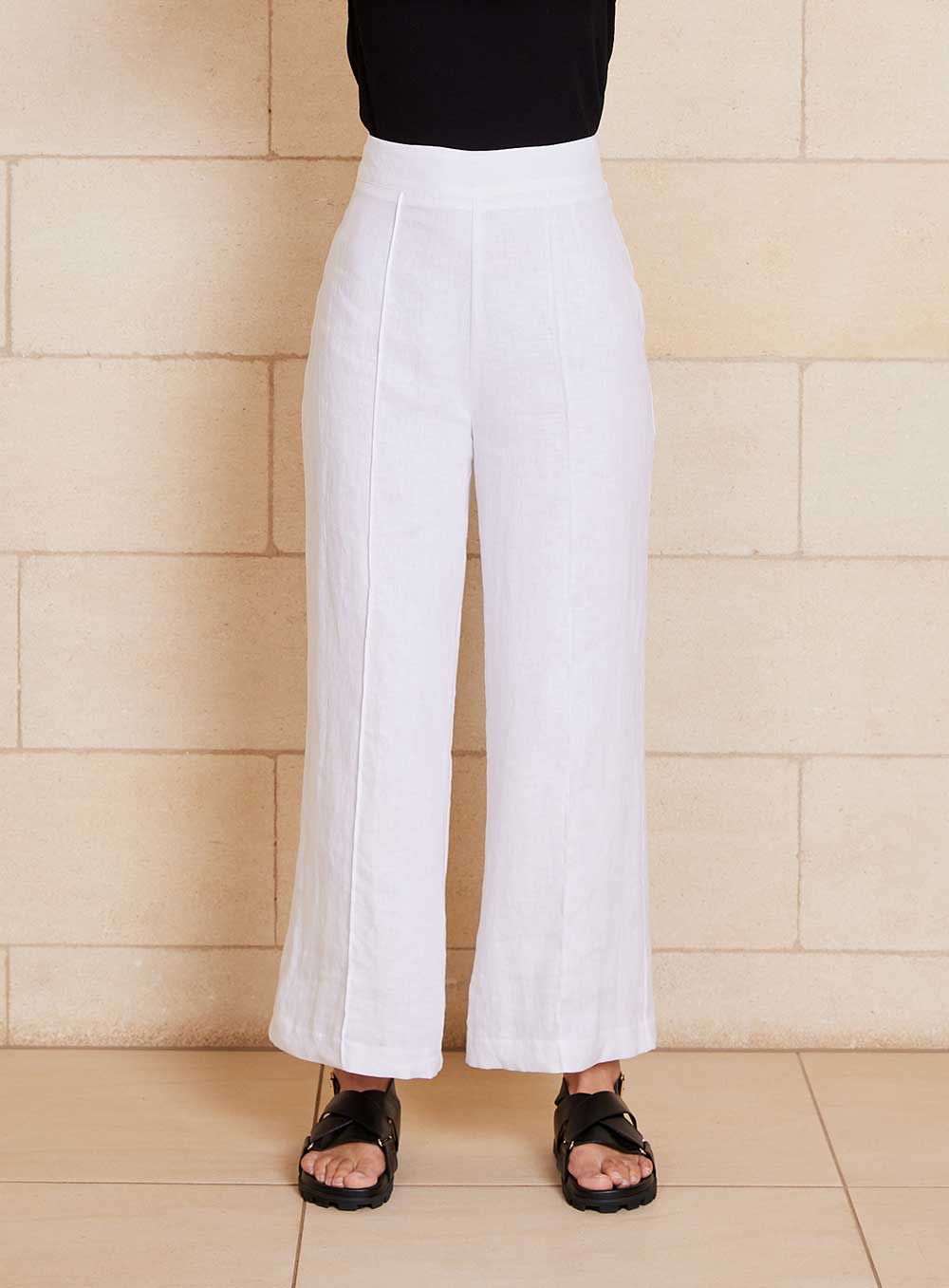 Olive Pant-White