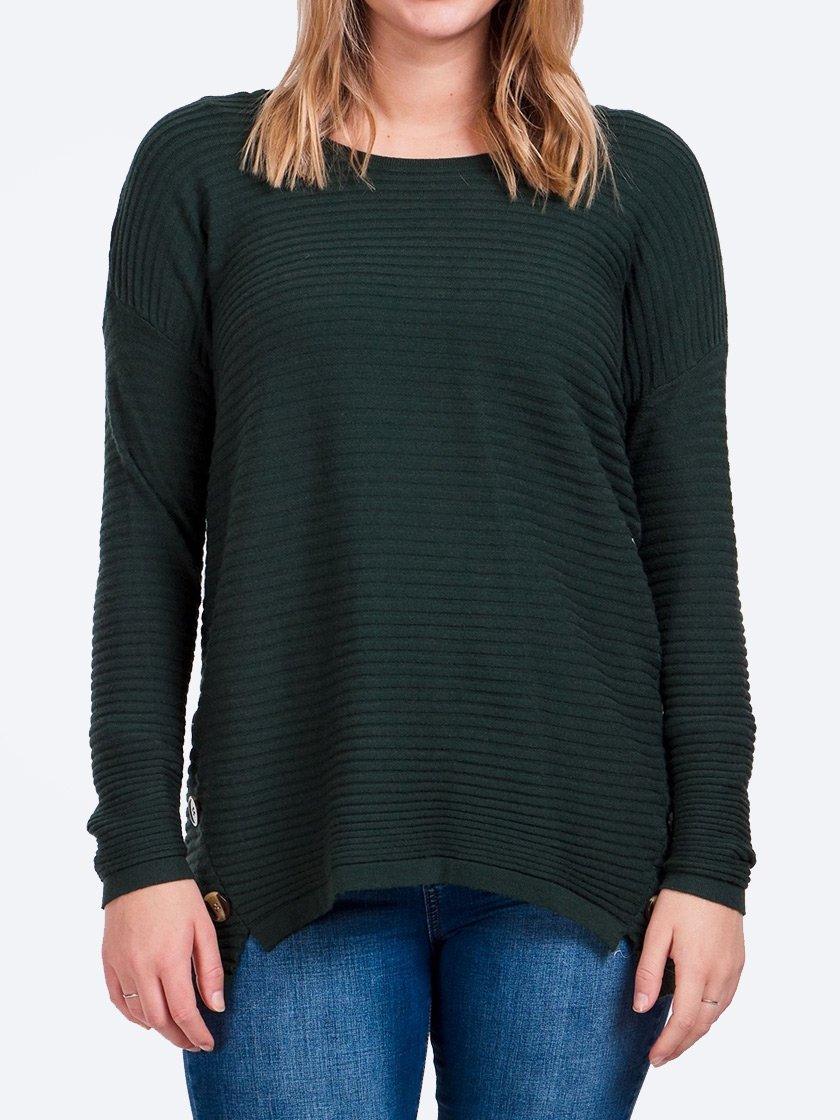 CAROLINE K MORGAN BUTTON DETAIL RIB JUMPER