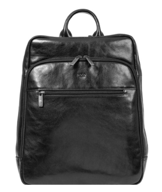 Polo Italian Leather Formal Backpack | Black - iBags