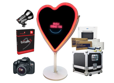 PMB-600 Heart Mirror Booth Premium Package - Portable Mirror Booth