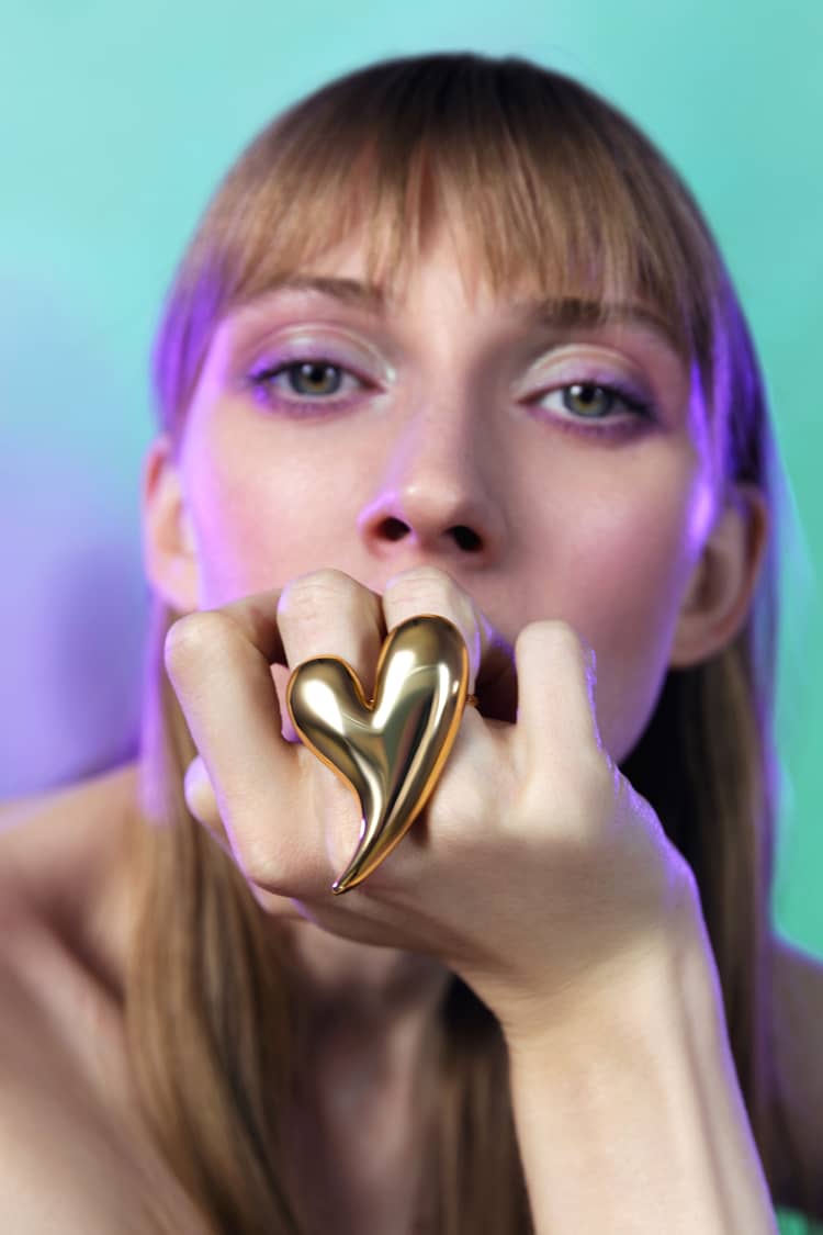 heart shaped love ring in gold - MAM