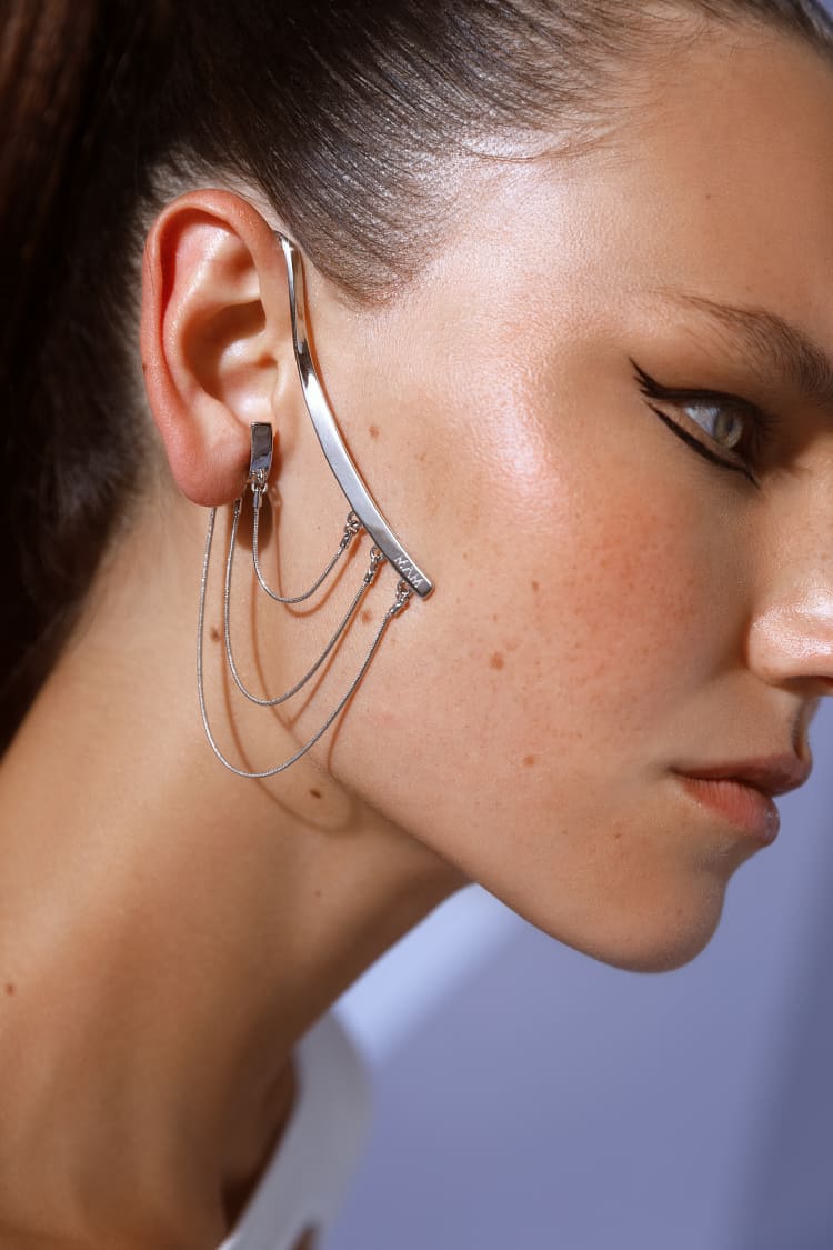 Thick ear-cuff in silver - MAM