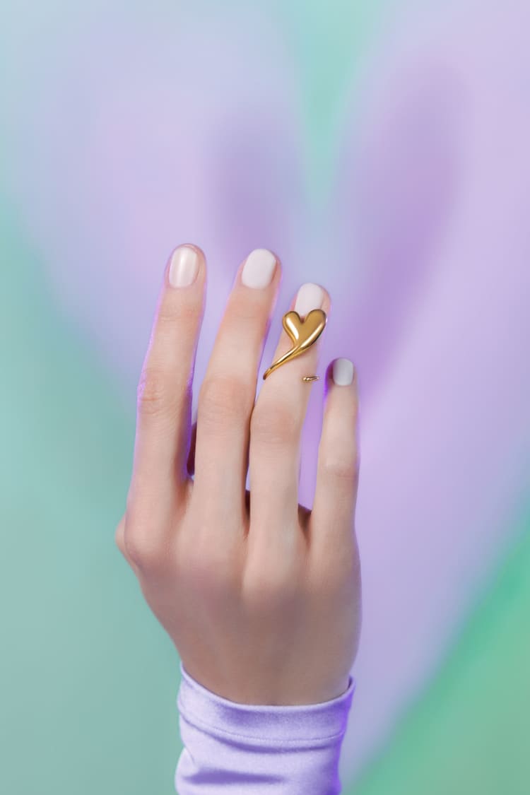 heart shaped love ring in gold - MAM