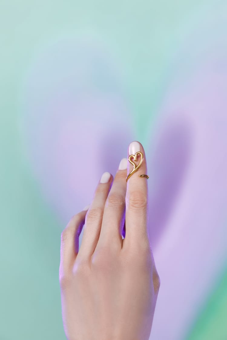 heart shaped love midi ring in gold - MAM