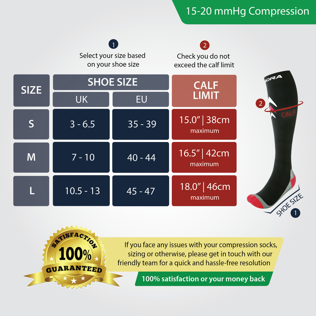 Black Compression Socks (Cushioned) – Rymora Sports