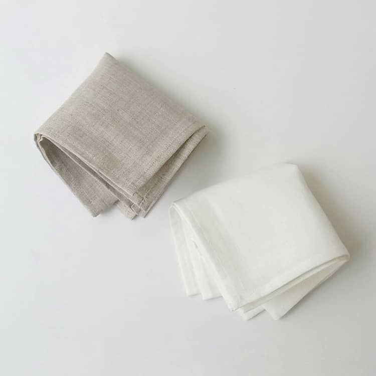 Solid flax Chinese handkerchiefs