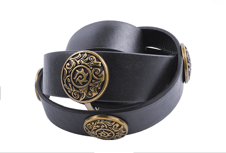 Traditional Chinese belt Gedai with bronze buckle