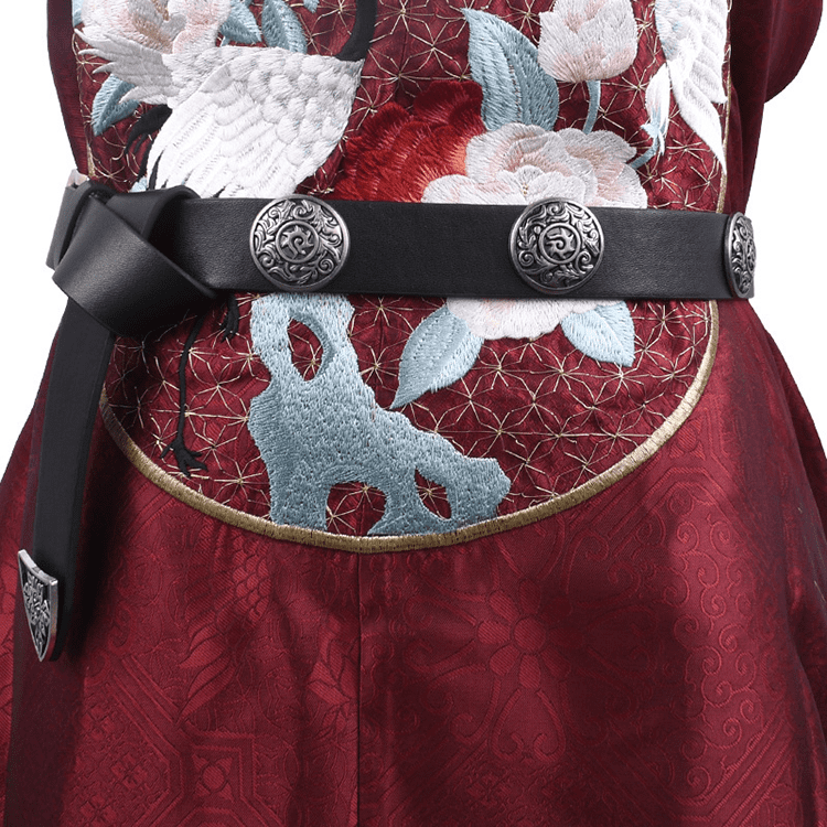 Traditional Chinese belt Gedai with silver buckle