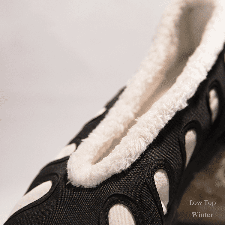 low top wudang taoist shoes with fur padding wearing in winter