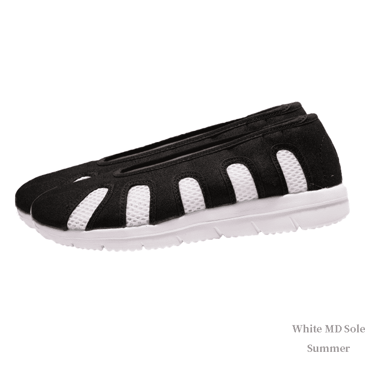 wudang taoist shoes with white md soles wearing in summer