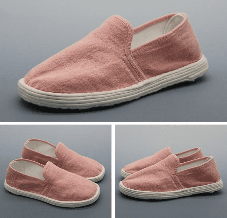 Pink Handmade Solid Chinese Cloth Shoes