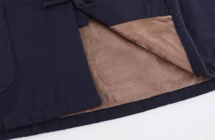 Hem of Fleece Lined Tang Suit Jacket