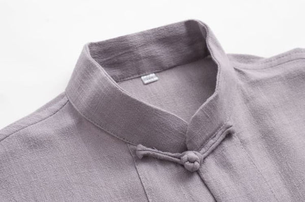 Collar of Tang Shirt Made by Cotton and Linen