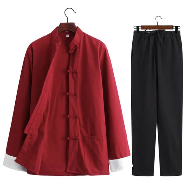 Red Tang Suit with Folded Cuffs