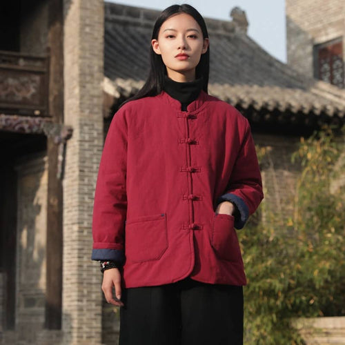 Quilted Kimono Jacket Black Padded Winter Chinese Short Coat Neza Studio  Chinese Hanfu Jacket Tang Style Jacket Quilted Skirt Down Jacket 