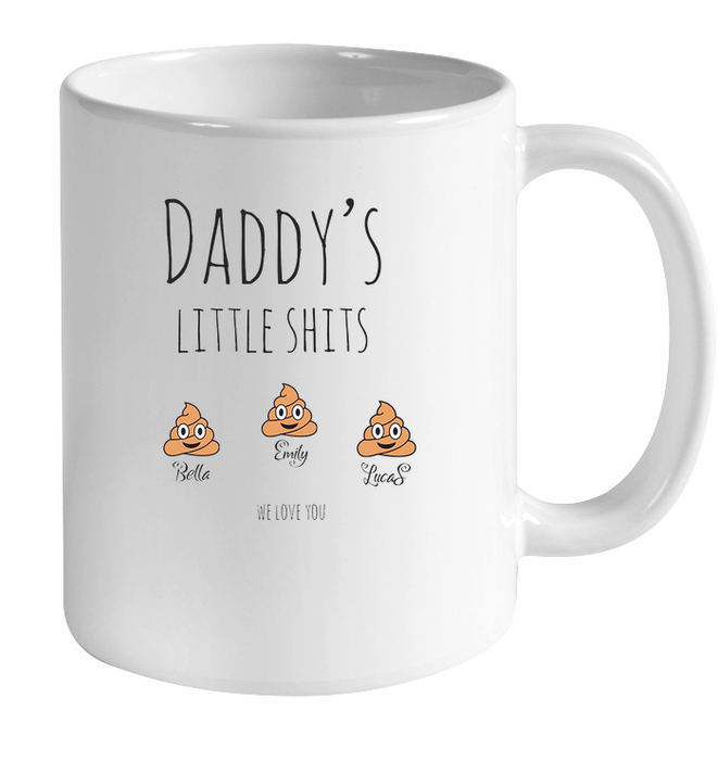 Daddy Gift Personalized, Daddy's Little Shits, Dad Funny Mug Customizable, Father's Day Gift, Gift For Daddy, Birthday Present For Father