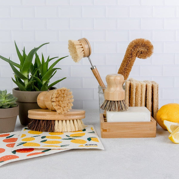 Zero Waste Kitchen Brush Kit x 4  Coconut Brushes, Sisal Scrubbing, H –  notimeforwaste