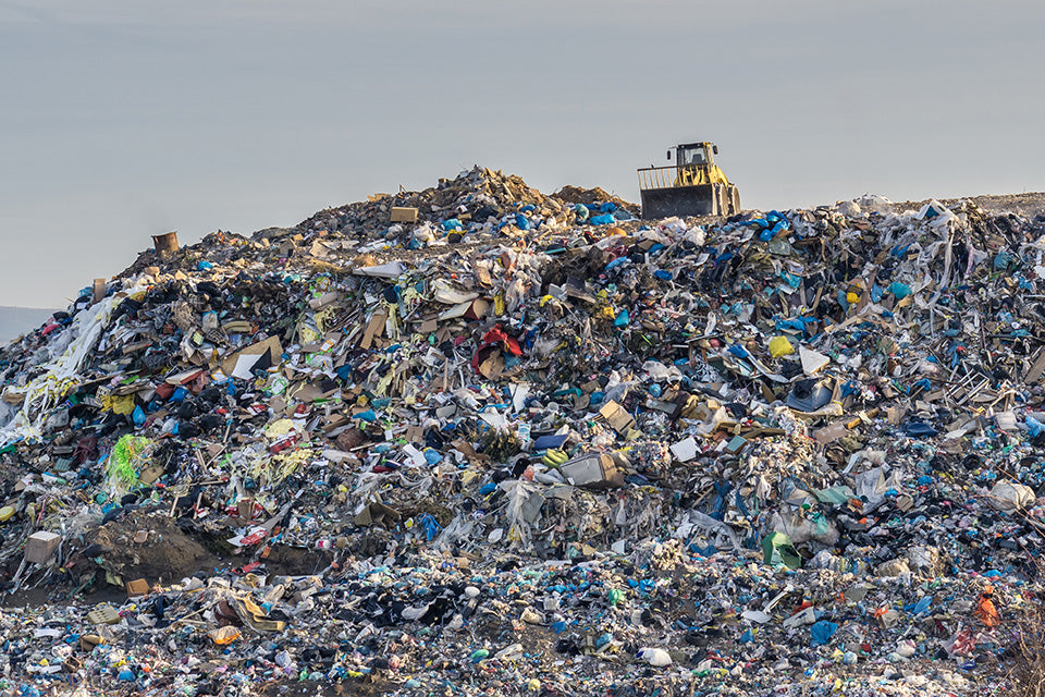 large pile of garbage at a landfill