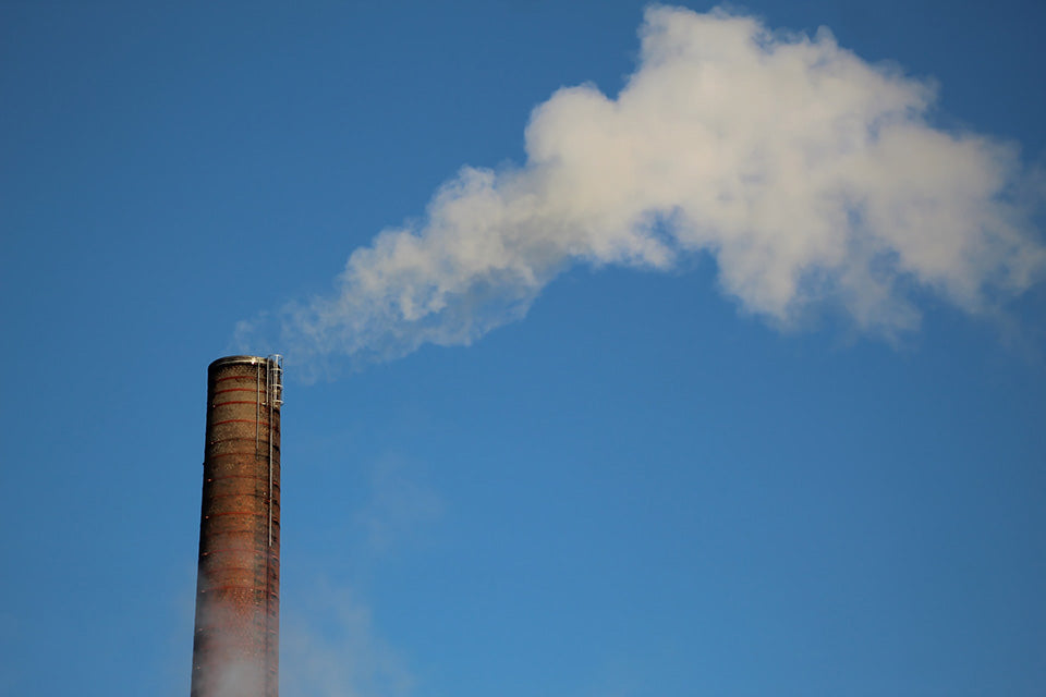 smoke emitting from smoke stack