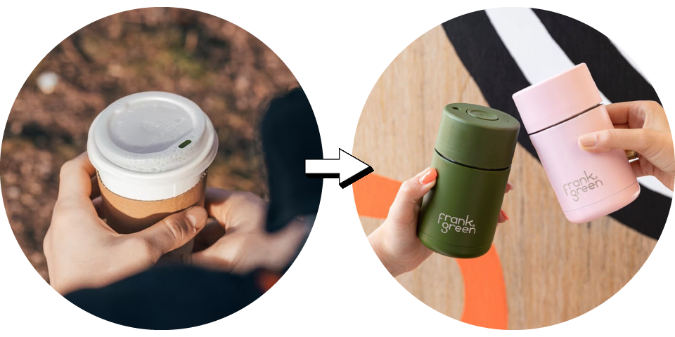 Swap single use coffee cups for reusable travel mugs