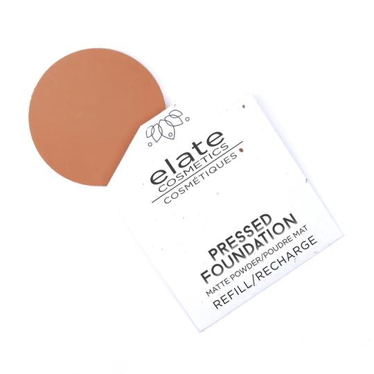 Elate Pressed Foundation Refill in tin container inside seed envelope