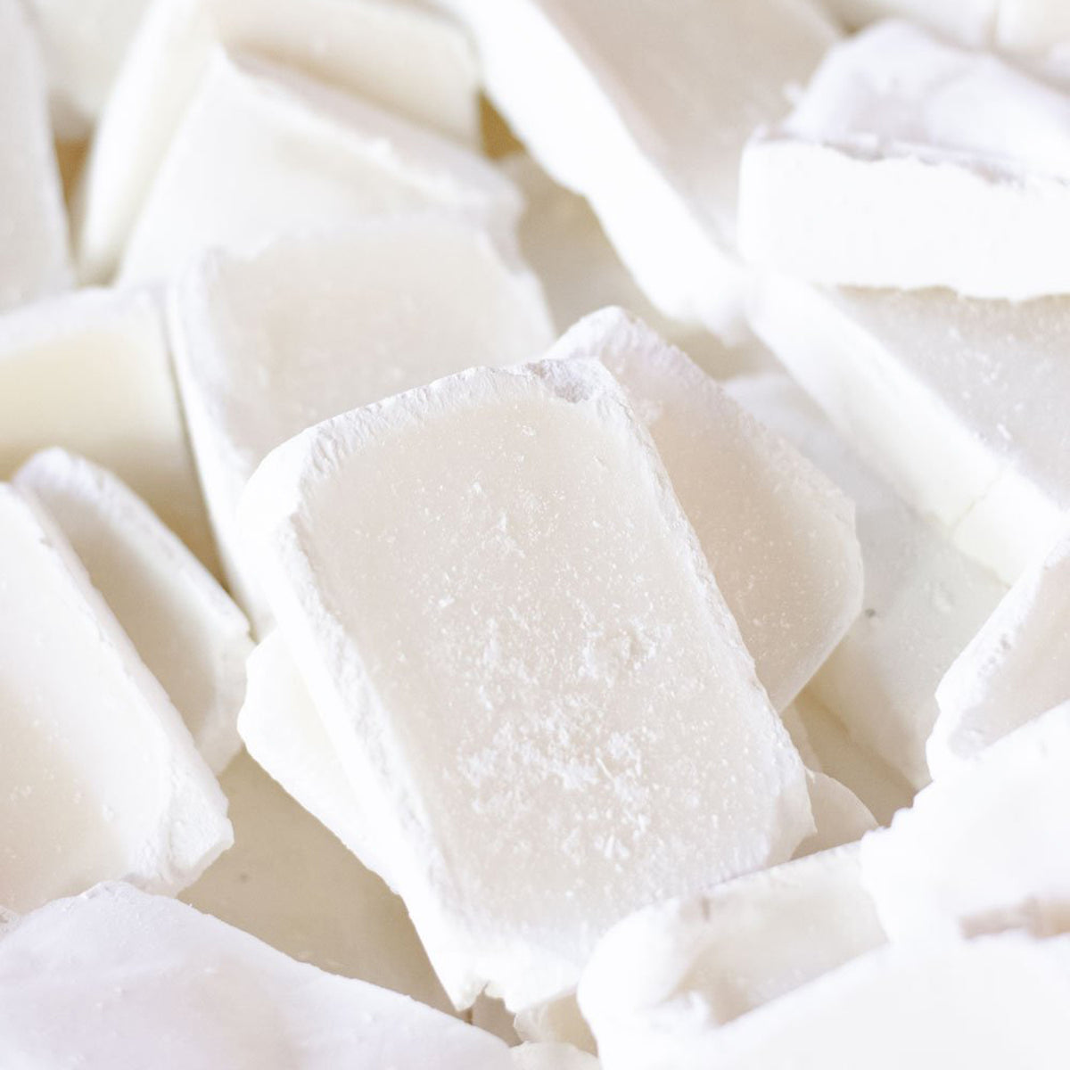 A pile of white rectangle soap blocks