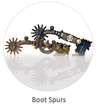 Image shows Cowboy Boot Spurs. If you need any further assistance or occomidation please contact us Monday thru Friday from 10 a.m. eastern time to 8 p.m. eastern time at TEL: five six one seven four eight eight eight zero one.