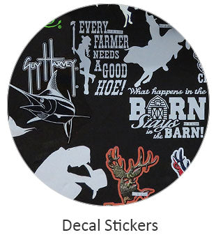 Image displays various vinyl decals. If you need any further assistance or occomidation please contact us Monday thru Friday from 10 a.m. eastern time to 8 p.m. eastern time at TEL: five six one seven four eight eight eight zero one.