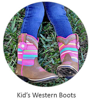 Kid's Cowboy Boots and Cowgirl Boots. Image of a pair of childrens western boots. Shortcut leads to childrens boots. If you need any further assistance or occomidation please contact us Monday thru Friday from 10 a.m. eastern time to 8 p.m. eastern time at TEL: five six one seven four eight eight eight zero one.