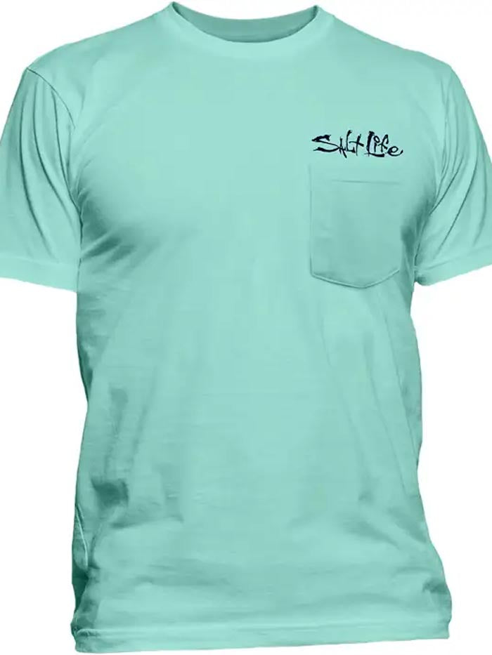 Salt Life SLM10832 Mens High Seas Pocket Tee Aruba Blue