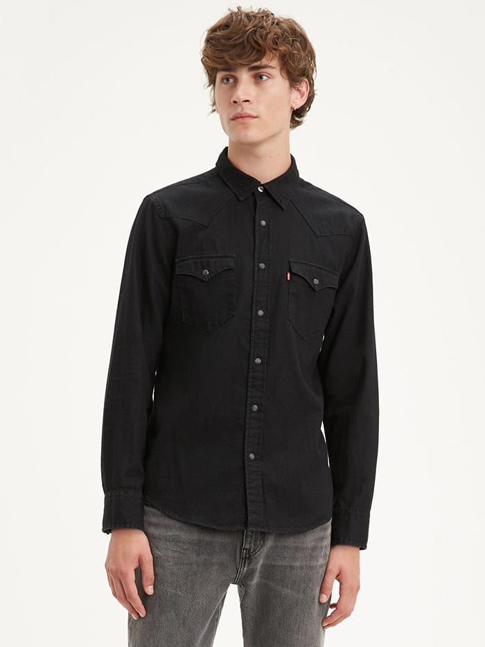 Levi's Mens Barstow Western Denim Snap Shirt Black – J.C. Western®