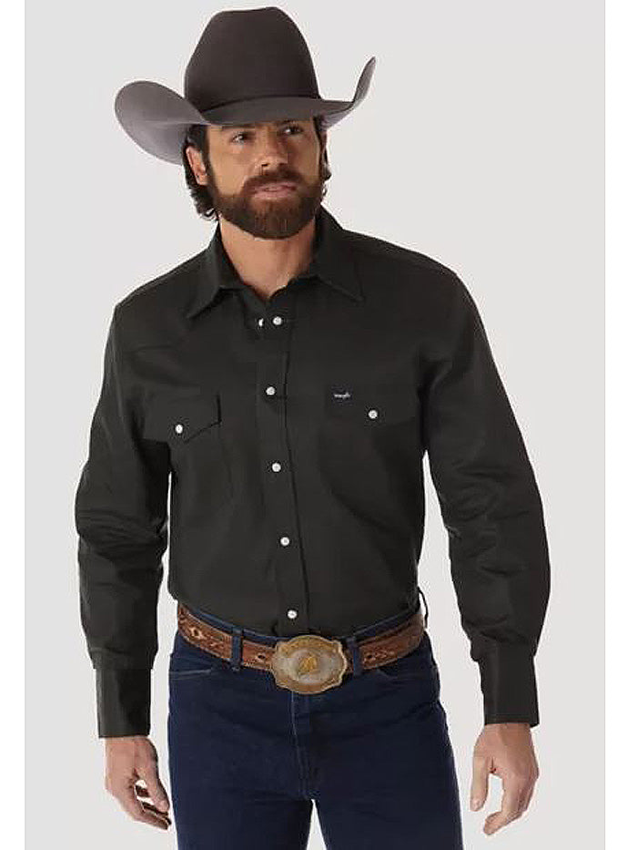 Wrangler MS70519 Mens Cowboy Cut Long Sleeve Twill Shirt Forest Green –  . Western® Wear