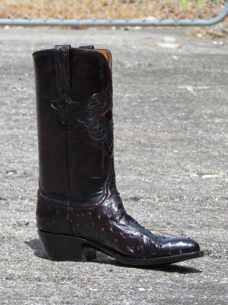 lucchese black cherry ostrich boots