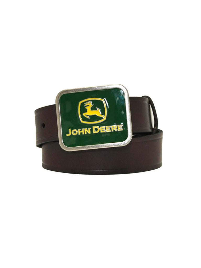 John Deere Kids Deere Logo Plaque Leather Belt 62976 J C