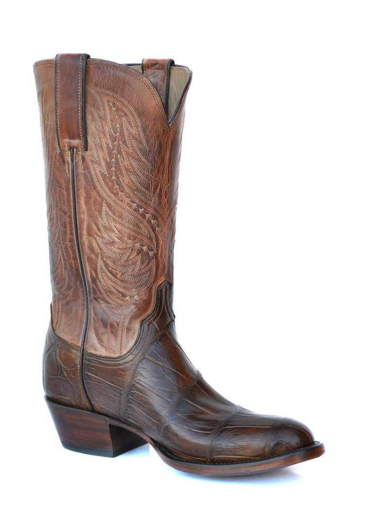 Lucchese HL1027.64 Mens Giant Alligator Tan Goat Cowboy Boots Brown – J ...