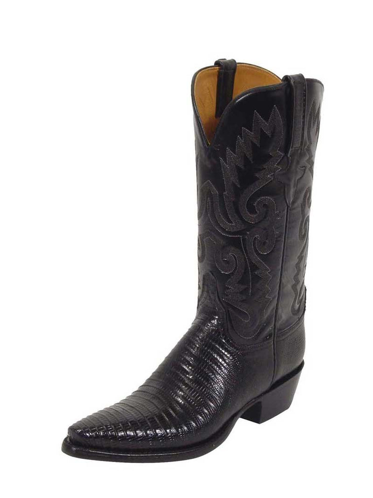 lucchese black lizard boots