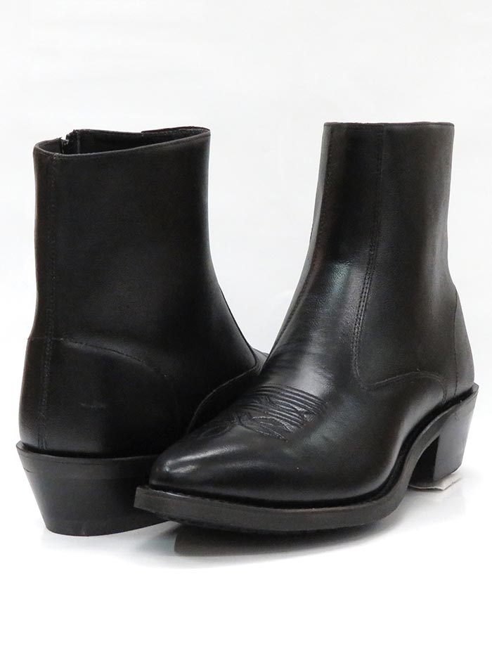 mens side zip boots black